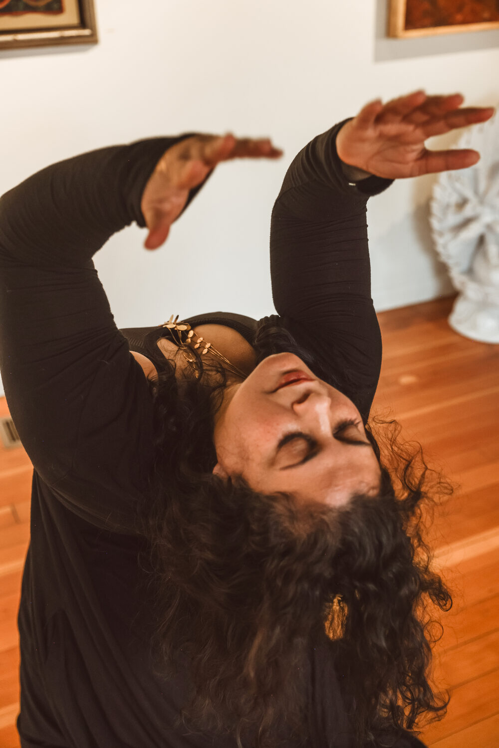 Expressive backbend in movement