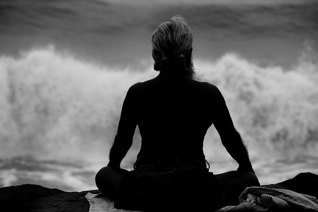 Woman meditating Image